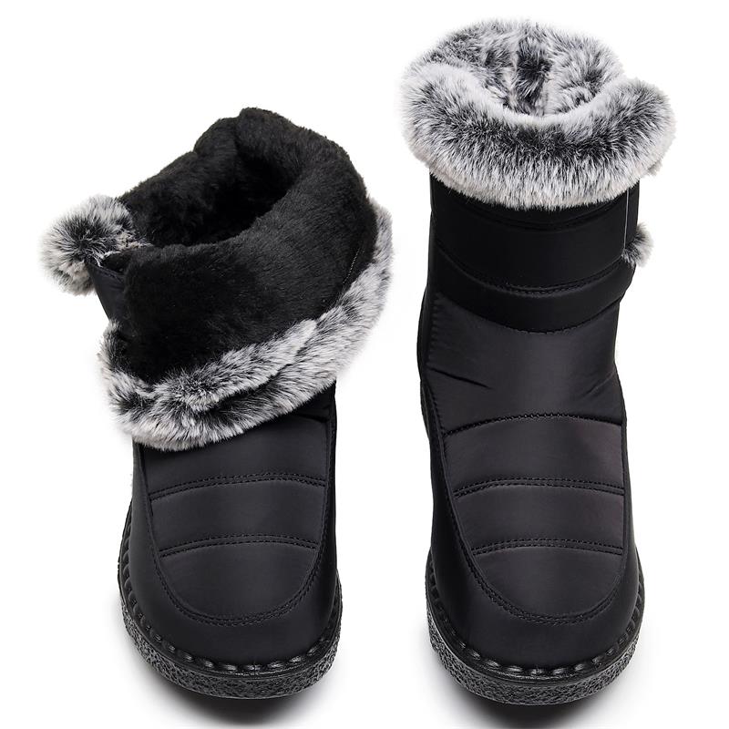 🎄🎁Regalo ideal: botas de nieve antideslizantes de peluche de conejo para mujer.