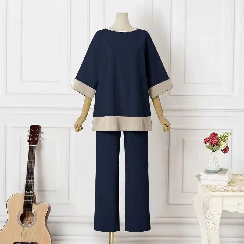 💃Seasonal Specials💃 Elegantes, langärmliges Hosenset mit Rundhalsausschnitt und geradem Bein