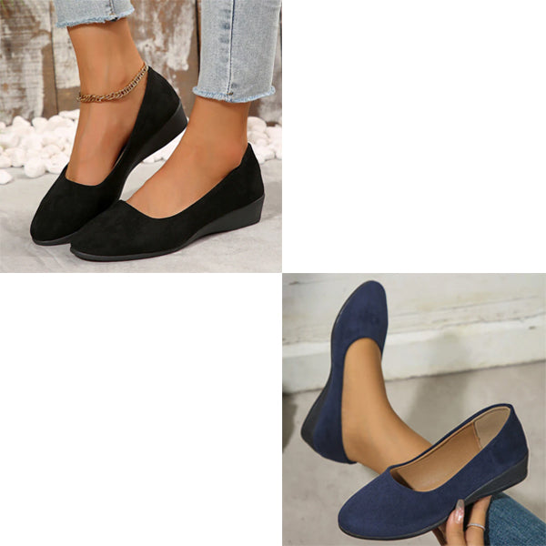 Zapatos elegantes, ligeros y sin cuña sin tacones con tacones bajos
