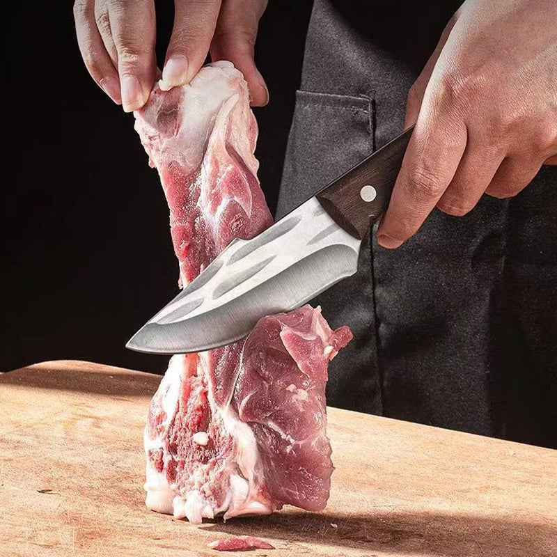 Cuchillo de carne de carne (con recubrimiento de cuero)