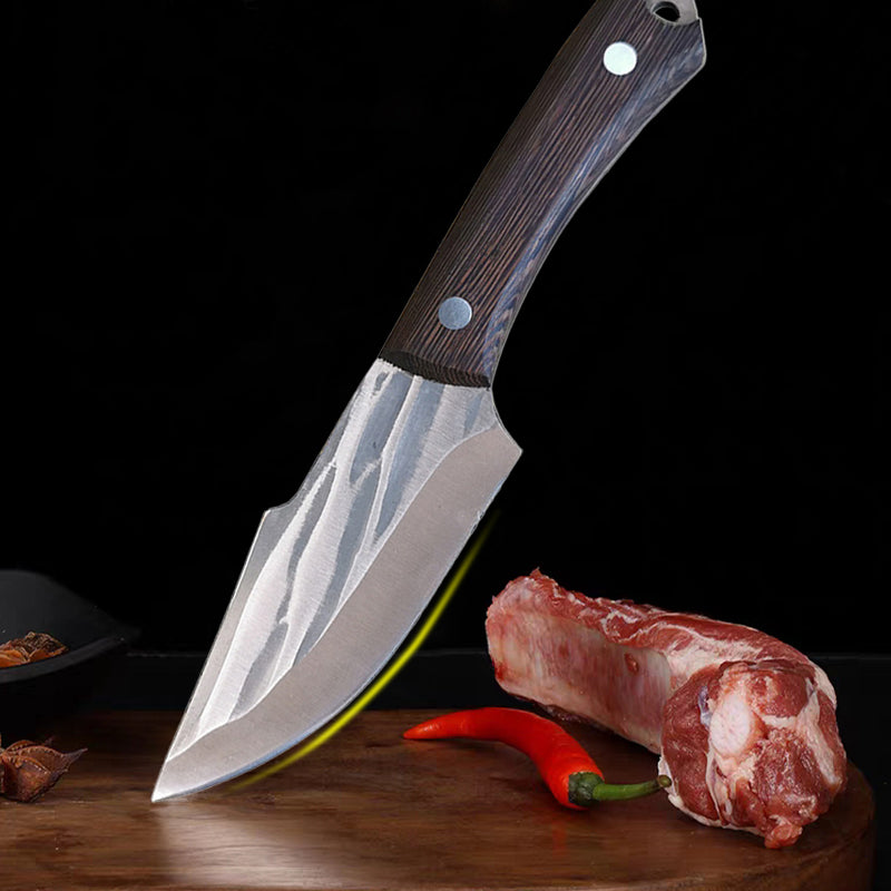 Cuchillo de carne de carne (con recubrimiento de cuero)