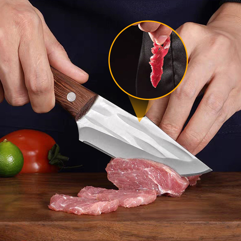 Cuchillo de carne de carne (con recubrimiento de cuero)