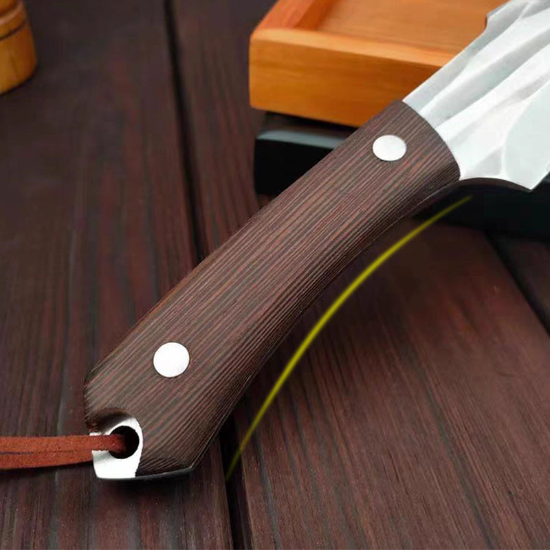Cuchillo de carne de carne (con recubrimiento de cuero)