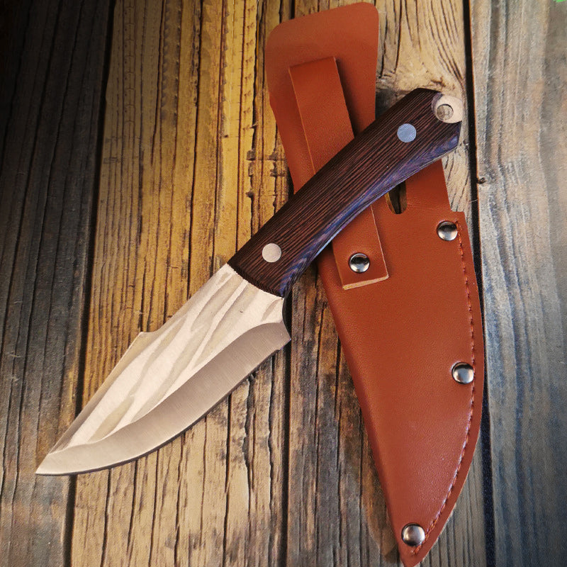 Cuchillo de carne de carne (con recubrimiento de cuero)