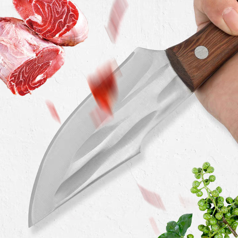 Cuchillo de carne de carne (con recubrimiento de cuero)