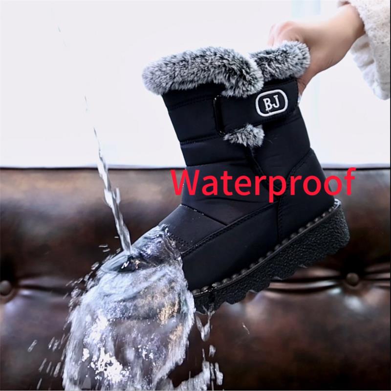 🎄🎁Regalo ideal: botas de nieve antideslizantes de peluche de conejo para mujer.