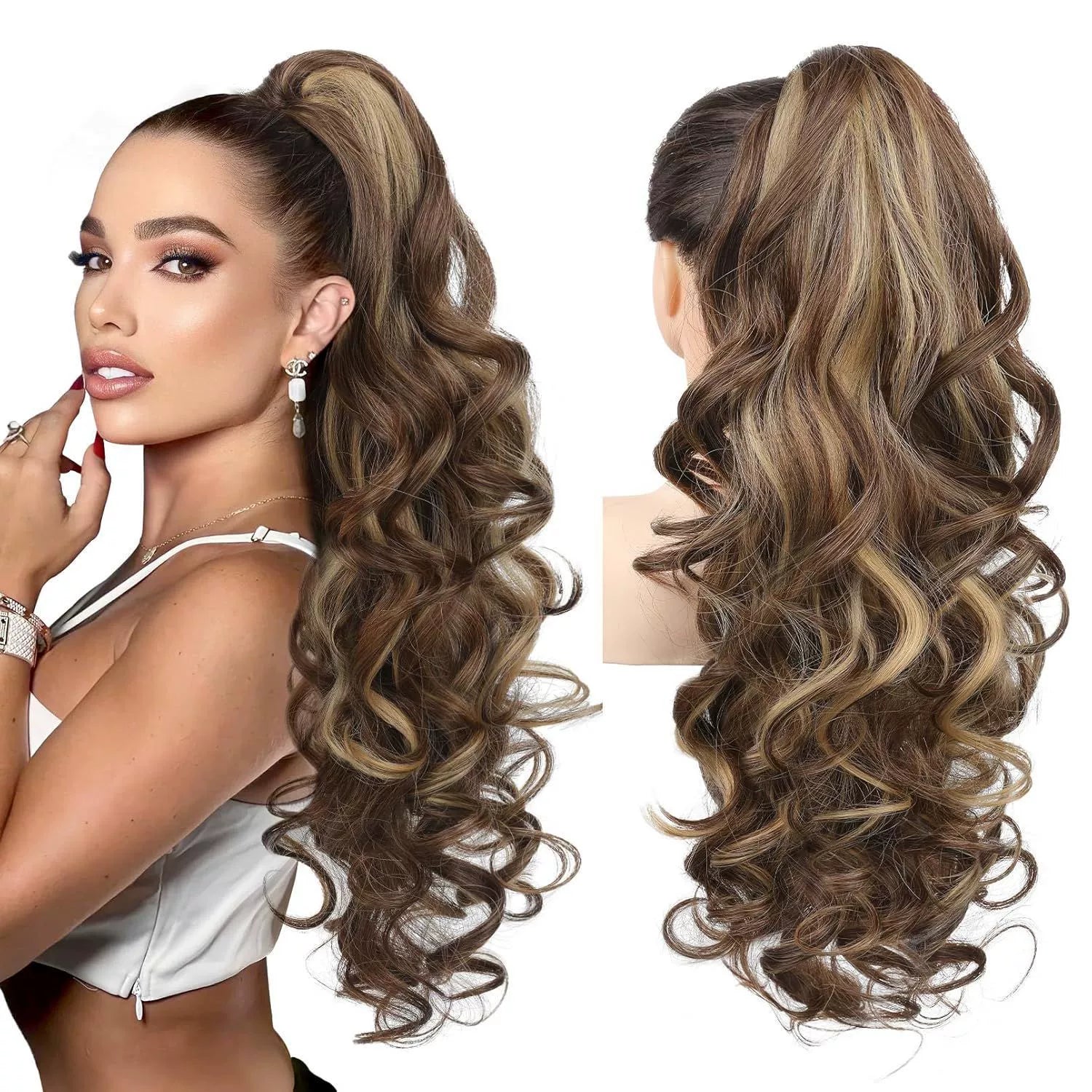 💜 LETZTER TAG DER AKTION – 50 % RABATT 💜 Clip-on-Haarverlängerung für welligen Pferdeschwanz