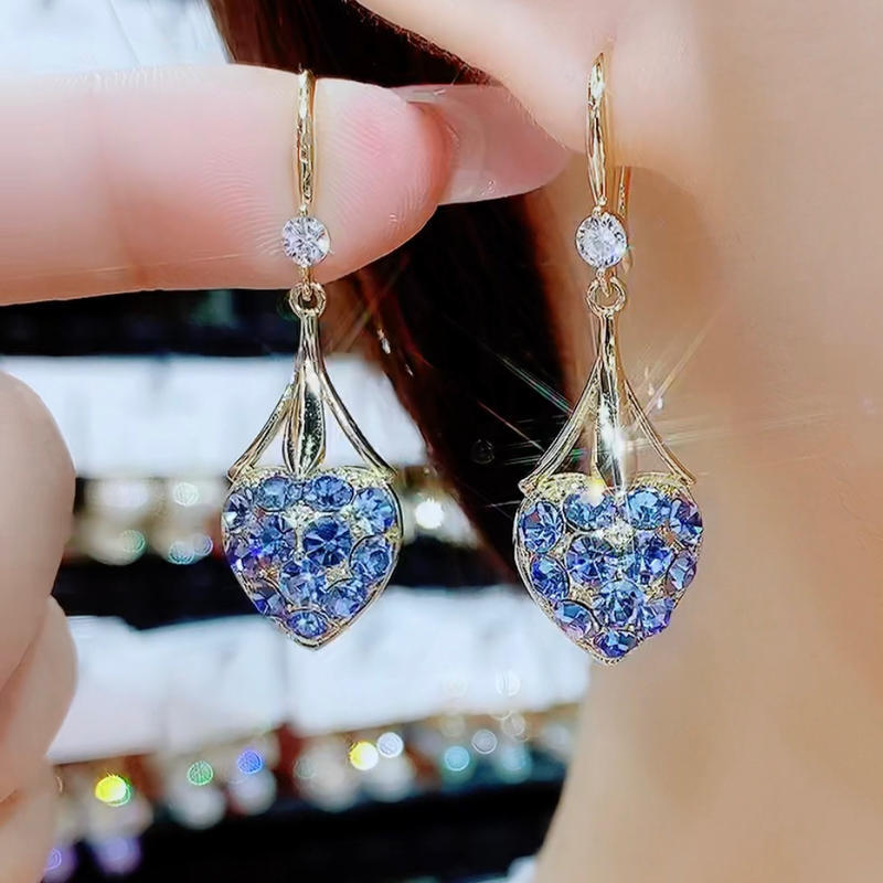 💕 Valentinstags-Special - 50% Rabatt 💕Neue Volldiamant-Herz-Ohrringe