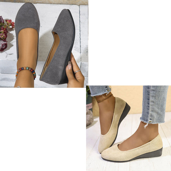 Zapatos elegantes, ligeros y sin cuña sin tacones con tacones bajos