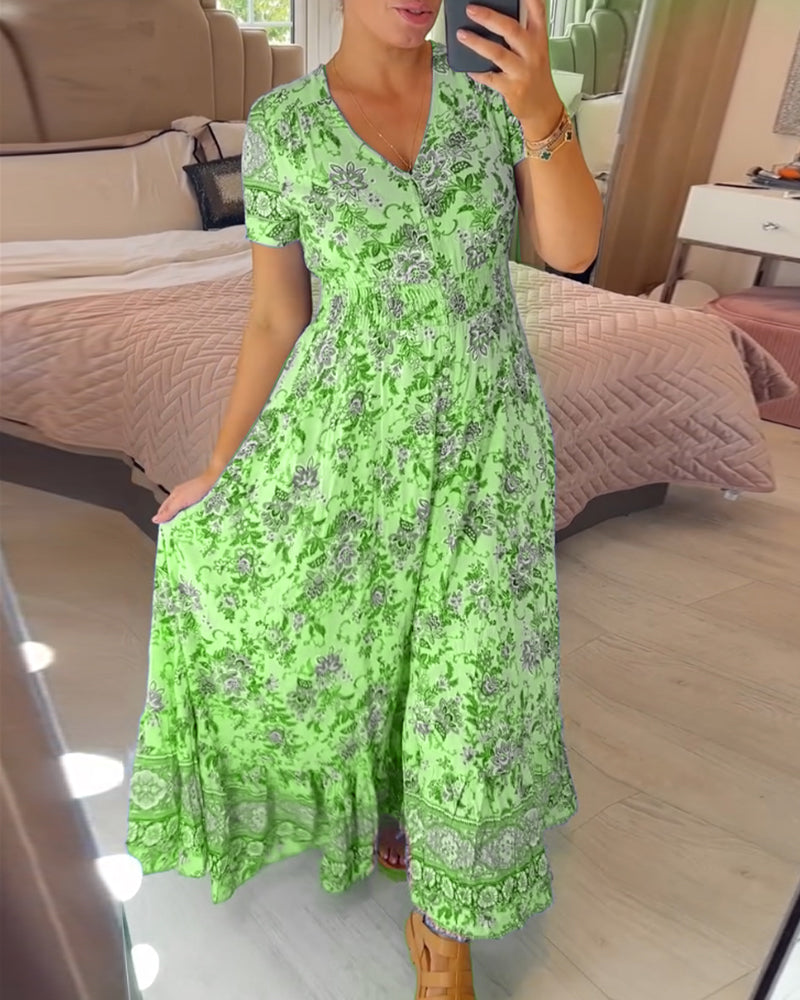 š„ Novedades primavera 2025: 49% de descuento š„ Vestido con estampado floral y cuello en V