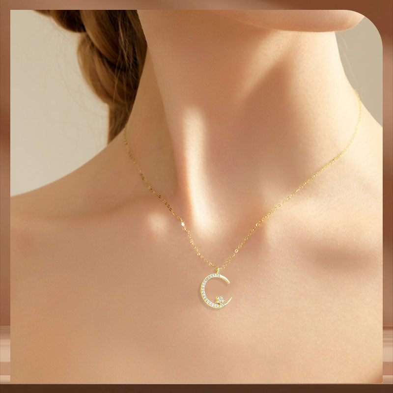 💕 50% Rabatt 💕 Glitzernder Mond und Sterne Halskette