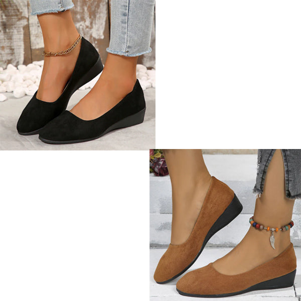 Zapatos elegantes, ligeros y sin cuña sin tacones con tacones bajos