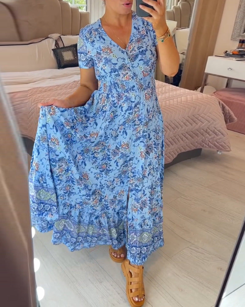 š„ Novedades primavera 2025: 49% de descuento š„ Vestido con estampado floral y cuello en V