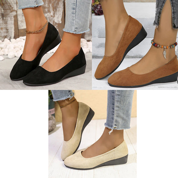 Zapatos elegantes, ligeros y sin cuña sin tacones con tacones bajos