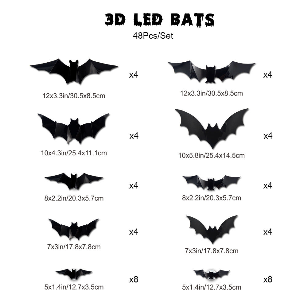 🔥🦇 Halloween-Atmosphäre mit leuchtenden 3D-Fledermäusen
