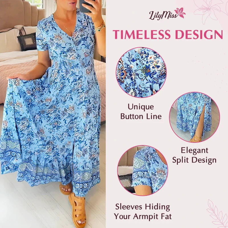 š„ Novedades primavera 2025: 49% de descuento š„ Vestido con estampado floral y cuello en V