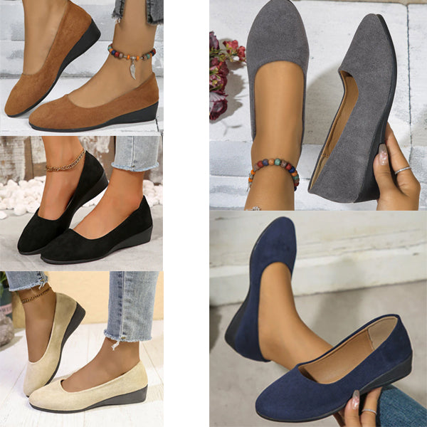 Zapatos elegantes, ligeros y sin cuña sin tacones con tacones bajos