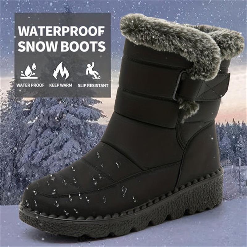 🎄🎁Regalo ideal: botas de nieve antideslizantes de peluche de conejo para mujer.