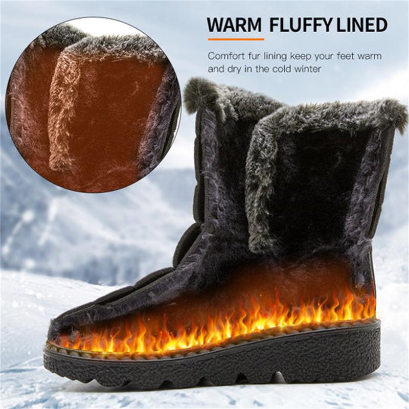 🎄🎁Regalo ideal: botas de nieve antideslizantes de peluche de conejo para mujer.