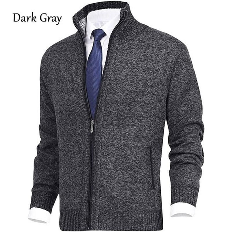 Coloque de color para hombres sólidos -Collar de collar de moda Cardigan abierto