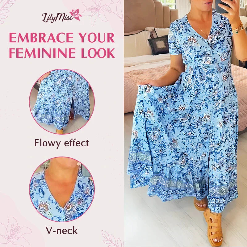š„ Novedades primavera 2025: 49% de descuento š„ Vestido con estampado floral y cuello en V
