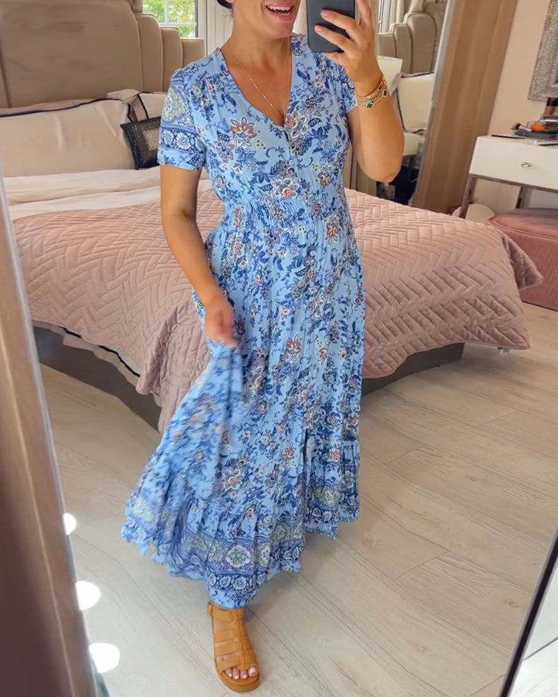 š„ Novedades primavera 2025: 49% de descuento š„ Vestido con estampado floral y cuello en V