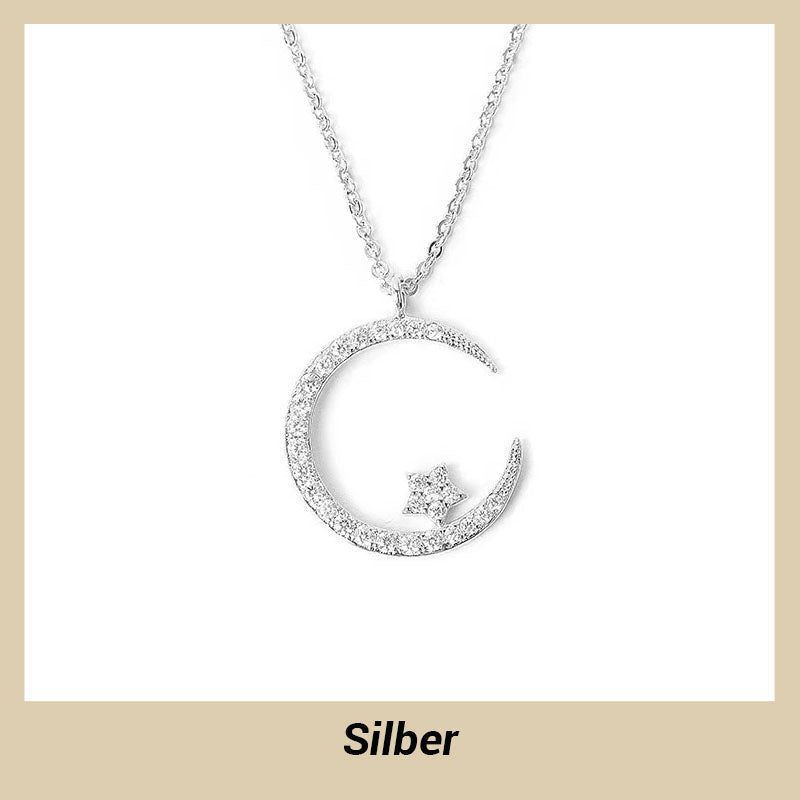💕 50% Rabatt 💕 Glitzernder Mond und Sterne Halskette