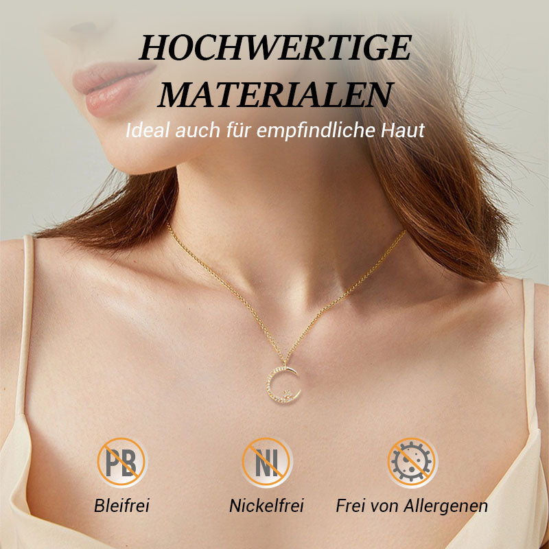 💕 50% Rabatt 💕 Glitzernder Mond und Sterne Halskette