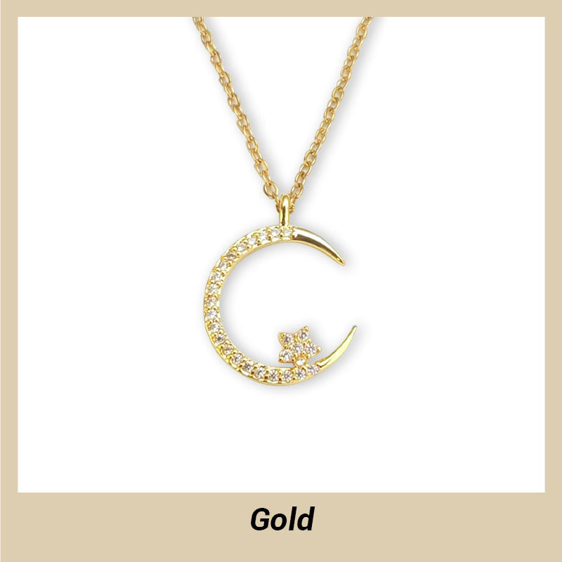 💕 50% Rabatt 💕 Glitzernder Mond und Sterne Halskette