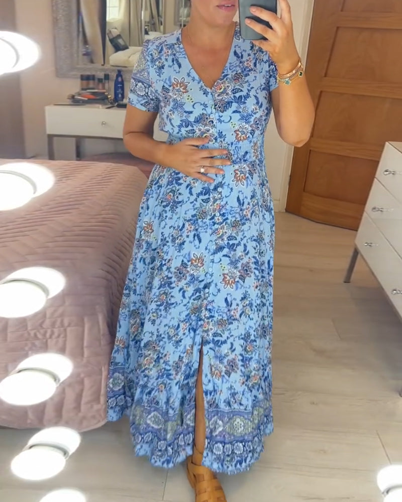 š„ Novedades primavera 2025: 49% de descuento š„ Vestido con estampado floral y cuello en V