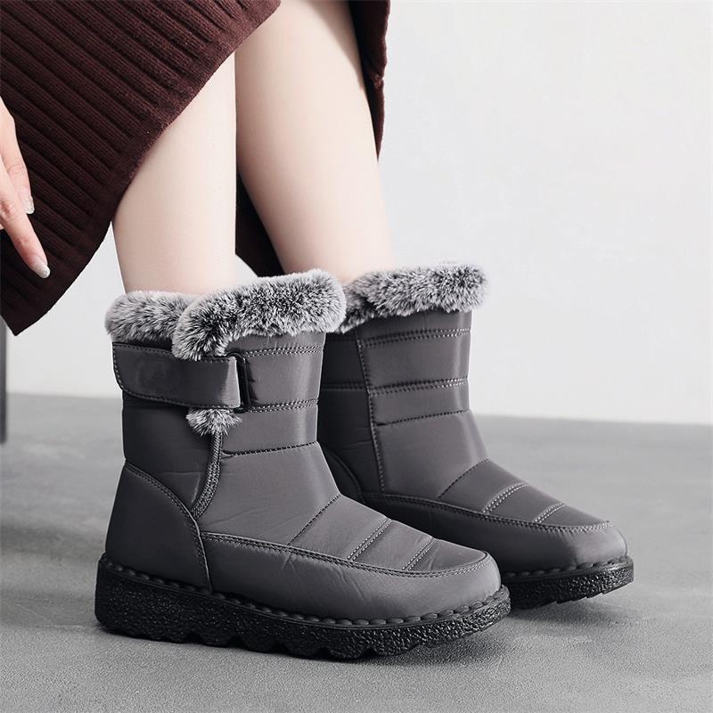 🎄🎁Regalo ideal: botas de nieve antideslizantes de peluche de conejo para mujer.