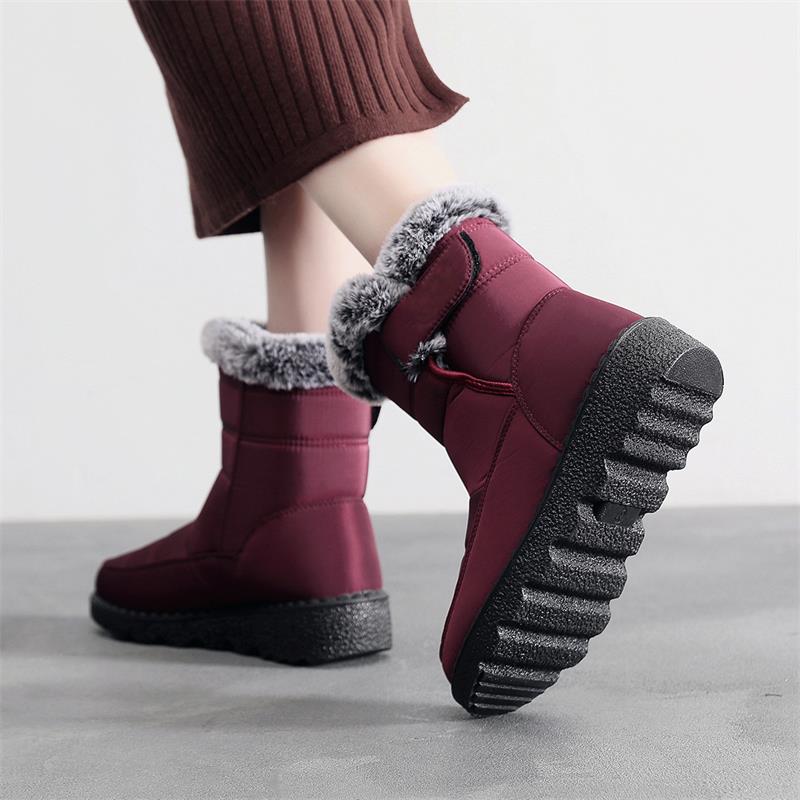 🎄🎁Regalo ideal: botas de nieve antideslizantes de peluche de conejo para mujer.