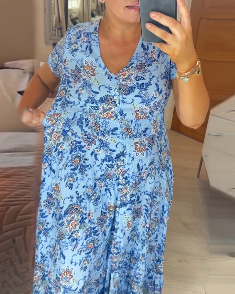 š„ Novedades primavera 2025: 49% de descuento š„ Vestido con estampado floral y cuello en V