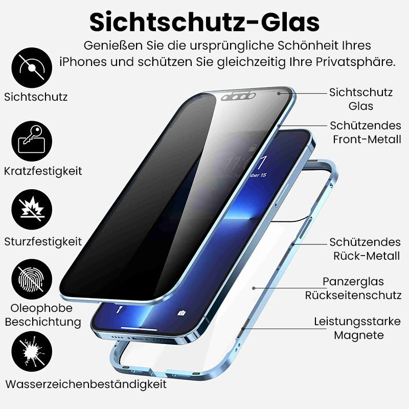 📱 50% RABATT JETZT! ✨Magnetische doppelseitige Telefonhülle aus gehärtetem Glas mit Anti-Peeping-Effekt für die iPhone-Serie 11-16