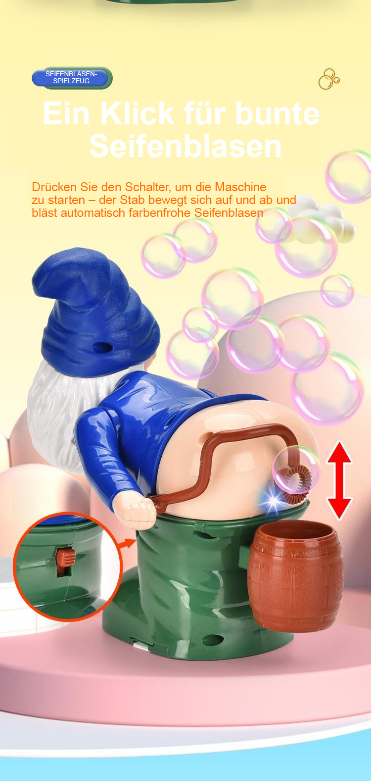 🔥Frühzeitiger Weihnachtsverkauf 🎅Lustige Seifenblasenmaschine im Weihnachtsmann-Design