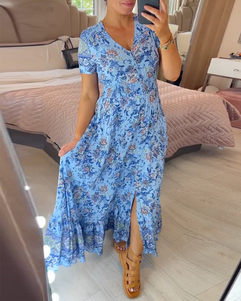 š„ Novedades primavera 2025: 49% de descuento š„ Vestido con estampado floral y cuello en V
