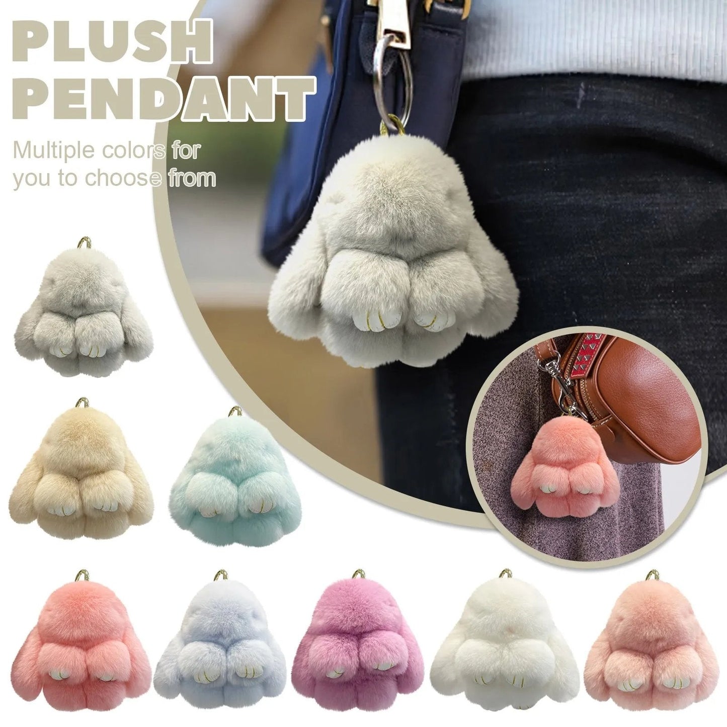 🎄💕Heißer Weihnachtsverkauf🎁Handgemachte weiche Hasen-PomPom-Anhänger🐰