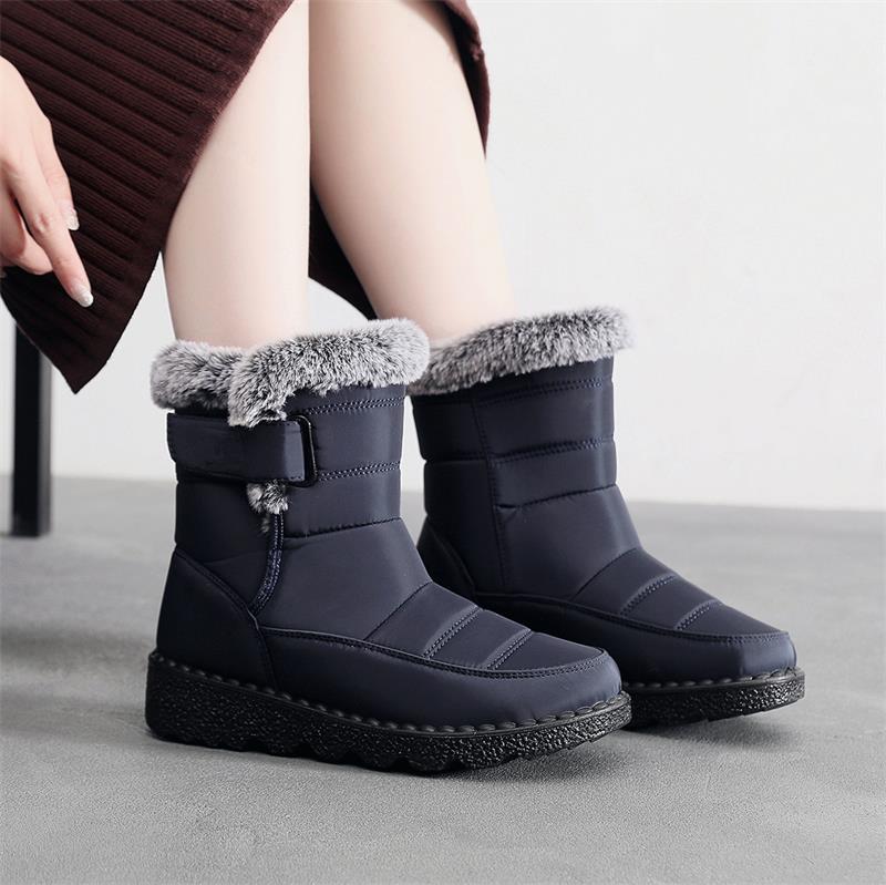 🎄🎁Regalo ideal: botas de nieve antideslizantes de peluche de conejo para mujer.