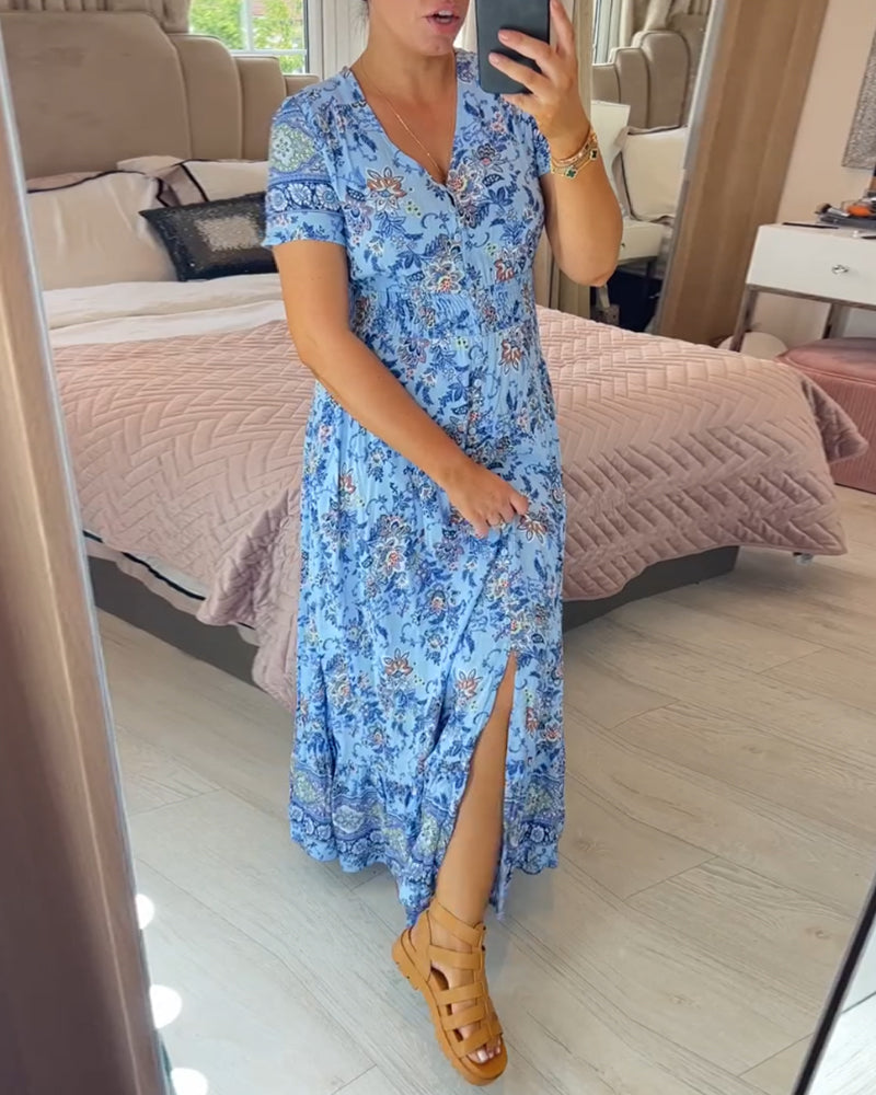 š„ Novedades primavera 2025: 49% de descuento š„ Vestido con estampado floral y cuello en V