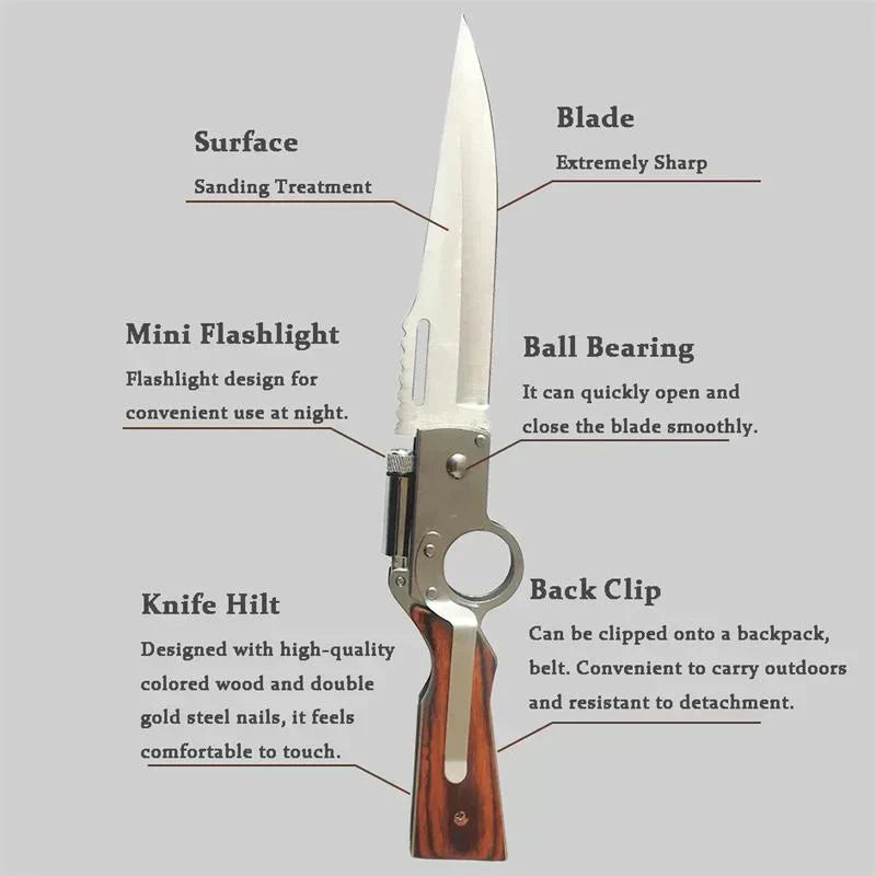 Multifunktionales AK47-Taschenmesser für Outdoor-Abenteuer und Selbstverteidigung