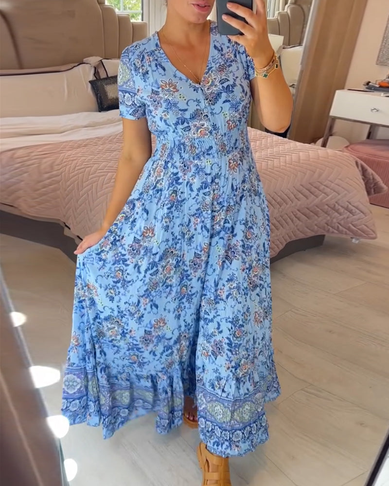 š„ Novedades primavera 2025: 49% de descuento š„ Vestido con estampado floral y cuello en V