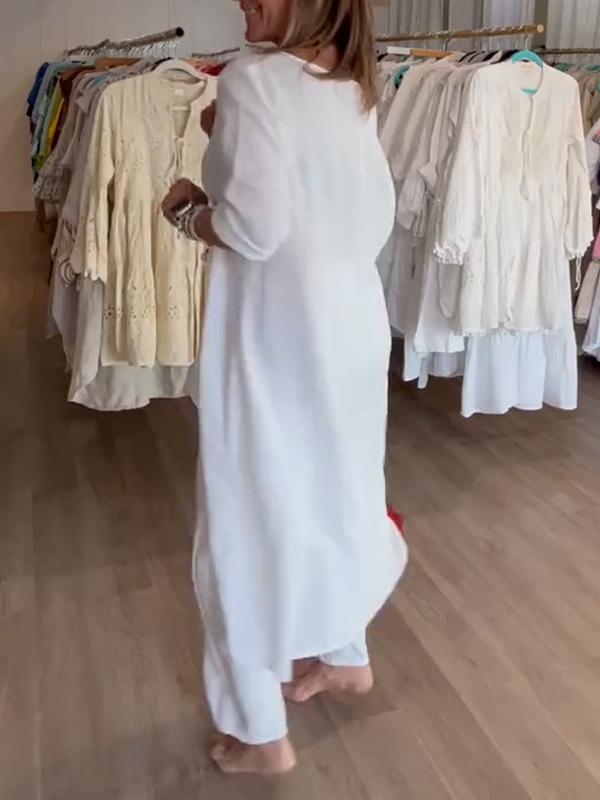 💥50% Rabatt 💥💕Frauen-Freizeitanzug aus einfarbigem Leinen