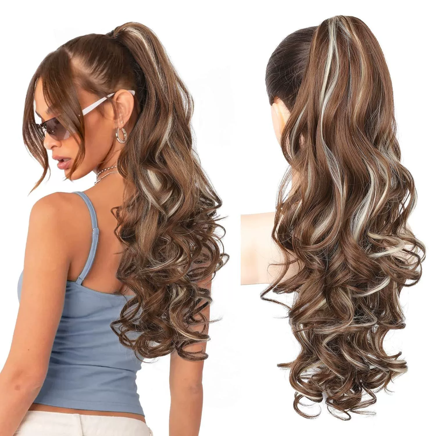 💜 LETZTER TAG DER AKTION – 50 % RABATT 💜 Clip-on-Haarverlängerung für welligen Pferdeschwanz