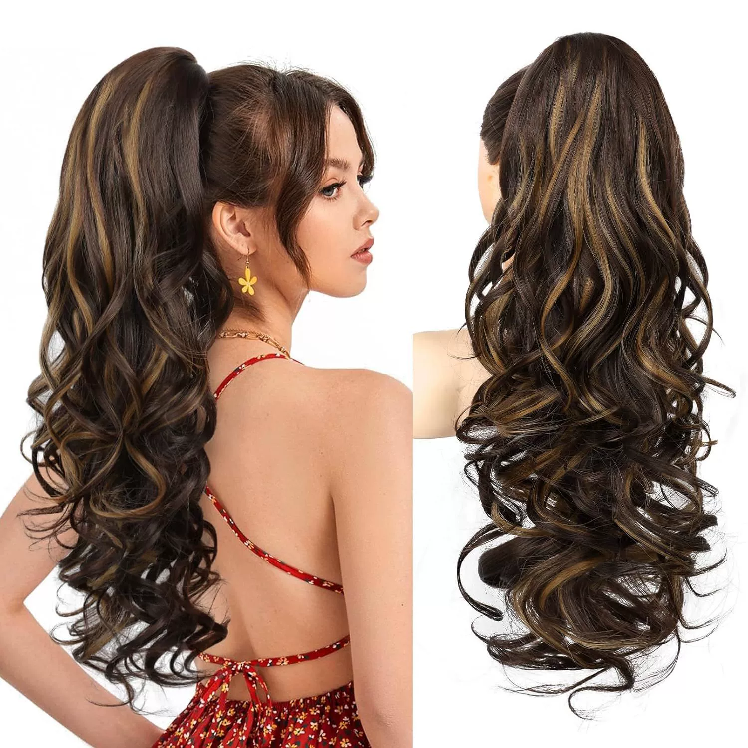 💜 LETZTER TAG DER AKTION – 50 % RABATT 💜 Clip-on-Haarverlängerung für welligen Pferdeschwanz