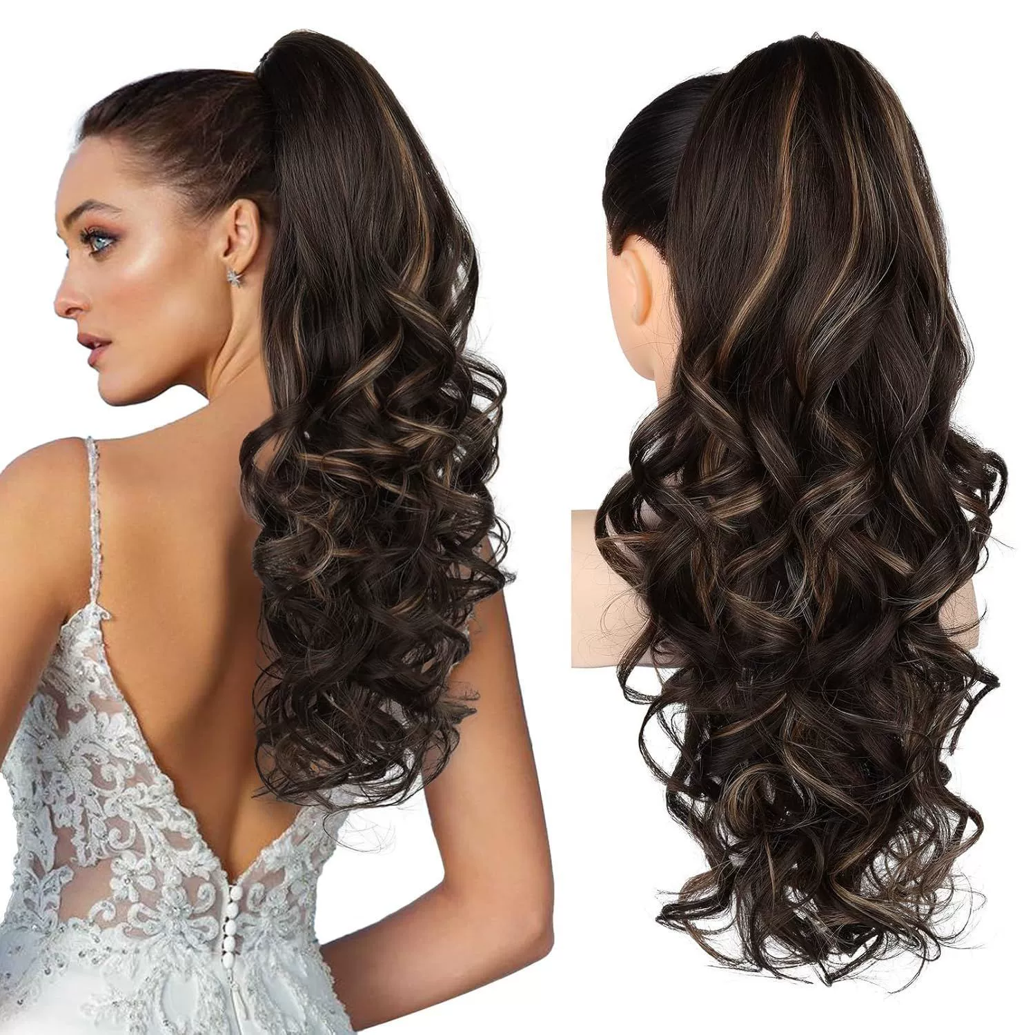 💜 LETZTER TAG DER AKTION – 50 % RABATT 💜 Clip-on-Haarverlängerung für welligen Pferdeschwanz