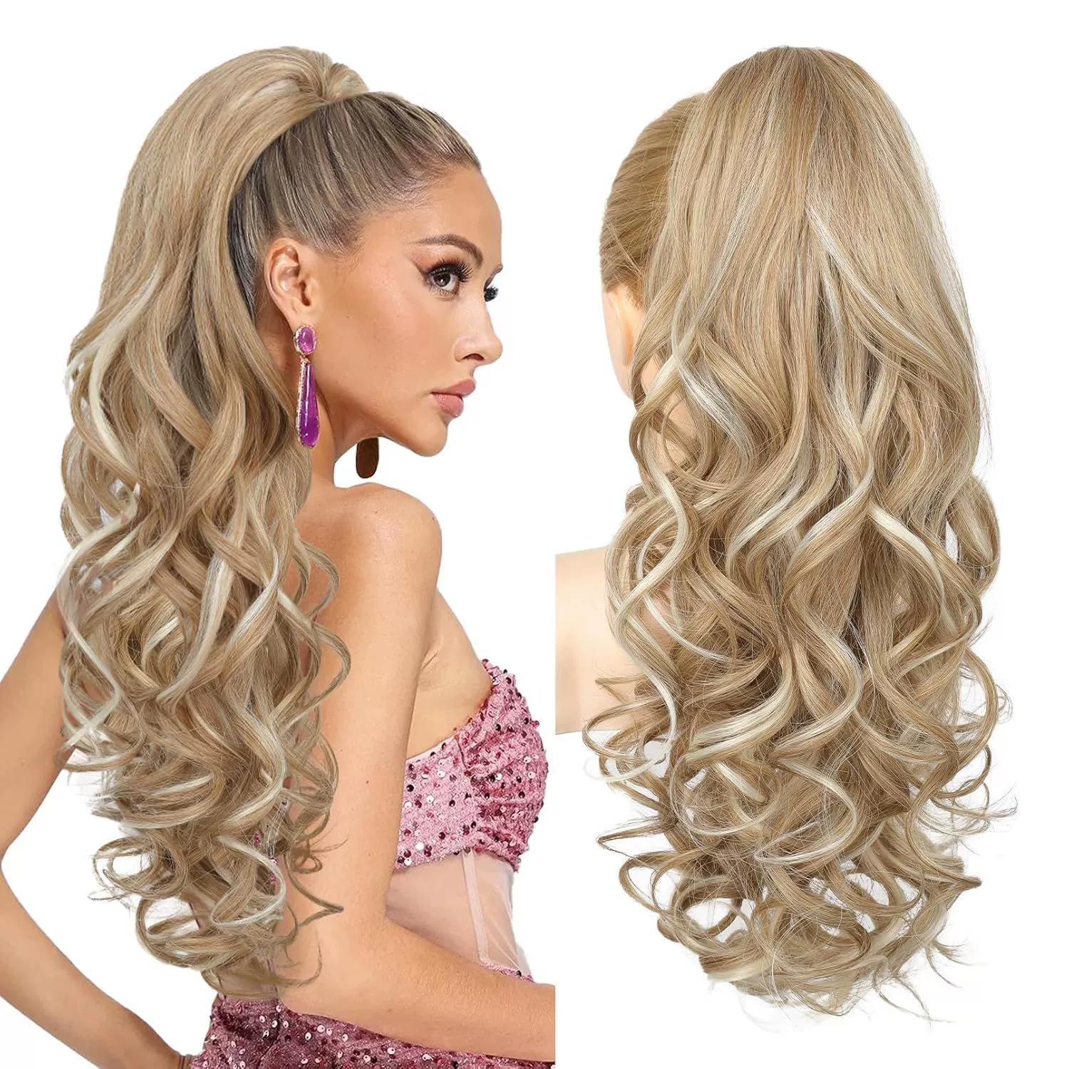 💜 LETZTER TAG DER AKTION – 50 % RABATT 💜 Clip-on-Haarverlängerung für welligen Pferdeschwanz