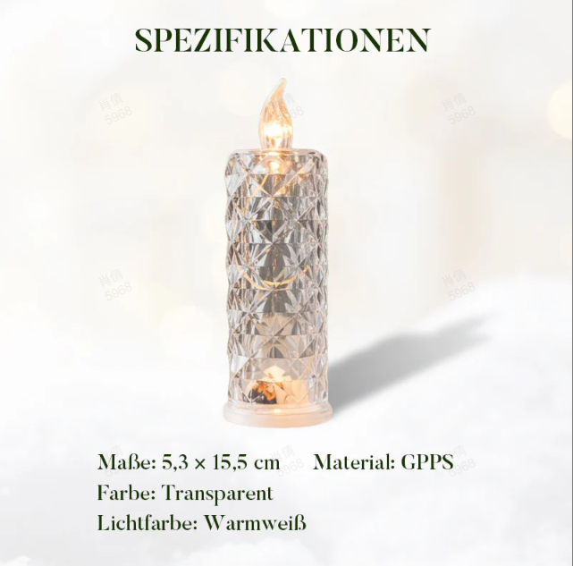🔥Letzter Tag 50% Rabatt🎁Set mit 4 LED-Kristallkerzenleuchtern