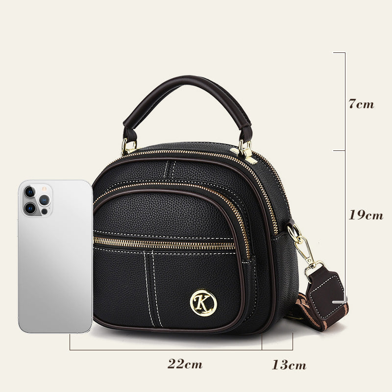 🎁Hot Sale 49% Rabatt⏳Klassische Multifunktionsfächer Verstellbarer breiter Schultergurt PU Leder Crossbody Tasche