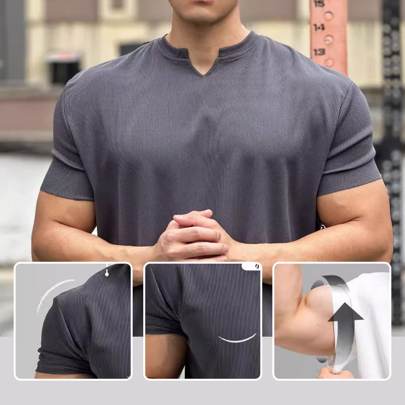 🎁Hot Sale 50% Rabatt⏳Herren V-Ausschnitt Kurzarm Muskelshirts Athletisches Training T-Shirts