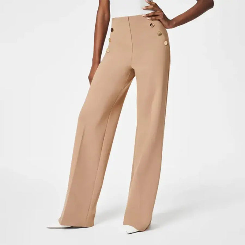 🥰 Pantalones anchos de cintura alta y elásticos de talla grande para mujer